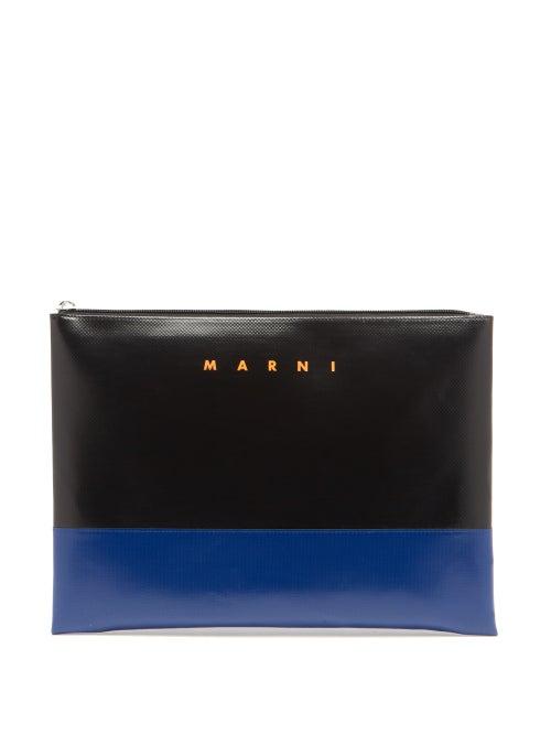Matchesfashion.com Marni - Bicolour Pvc Pouch - Mens - Black Blue