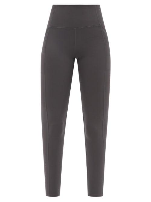 Ladies Activewear Girlfriend Collective - High-rise Pocketed Recycled Fibre-blend Leggings - Womens - Grey