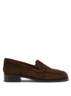 Ladies Shoes The Row - Garcon Suede Loafers - Womens - Brown