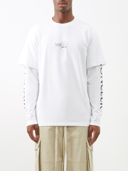 Moncler - Layered Long-sleeve Cotton-jersey T-shirt - Mens - White