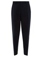 Matchesfashion.com E. Tautz - Pleated Wide Leg Wool Twill Trousers - Mens - Navy