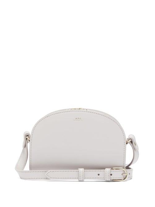 Matchesfashion.com A.p.c. - Half Moon Smooth Leather Cross Body Bag - Womens - Grey