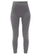 Matchesfashion.com Prism - Awaken High-rise Ribbed-jersey Leggings - Womens - Dark Grey