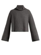 Stella Mccartney Roll-neck Cashmere-blend Ribbed Sweater