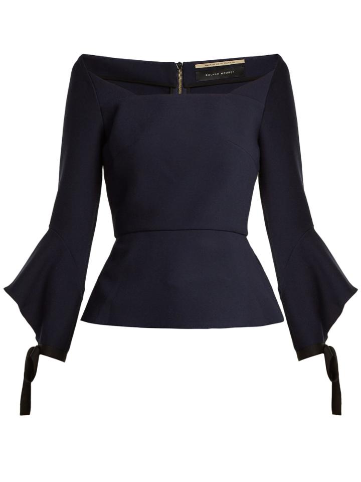 Roland Mouret Holden Off-the-shoulder Crepe Peplum Top