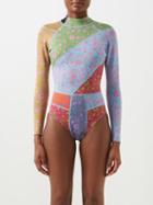 Cynthia Rowley - Patchwork Floral-print 0.5mm Neoprene Wetsuit - Womens - Multi
