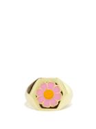 Ladies Jewellery Wilhelmina Garcia - Daisy Enamel & Gold-vermeil Signet Ring - Womens - Pink Gold