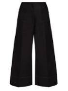 Lemaire Cotton And Linen-blend Wide-leg Cropped Trousers