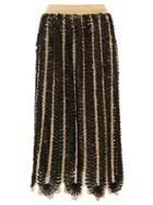 Matchesfashion.com My Beachy Side - Firtek Scalloped-hem Crochet Midi Skirt - Womens - Black
