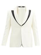 Matchesfashion.com Alexander Mcqueen - Layered-lapel Wool-blend Barathea Suit Jacket - Mens - Cream