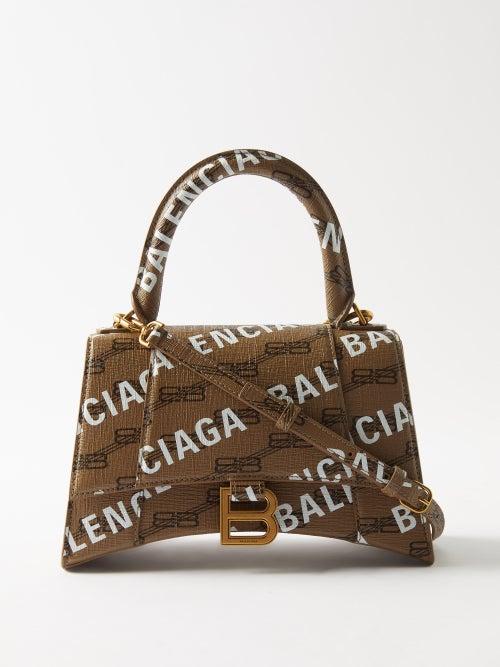 Balenciaga - Hourglass S Logo-print Canvas Bag - Womens - Beige Multi