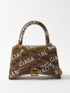 Balenciaga - Hourglass S Logo-print Canvas Bag - Womens - Beige Multi