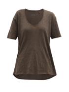 Matchesfashion.com Atm - V Neck Cotton Jersey T Shirt - Womens - Grey