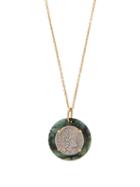 Matchesfashion.com Dubini - Ancient Silver Coin, Emerald & 18kt Gold Necklace - Womens - Gold Multi
