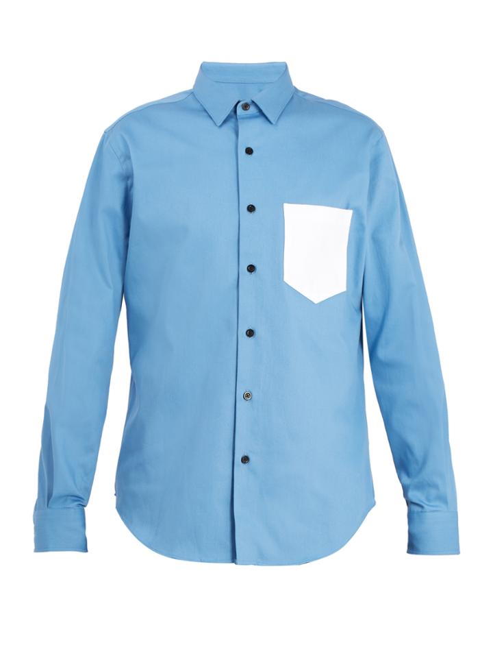 Ami Contrast Pocket Cotton Shirt