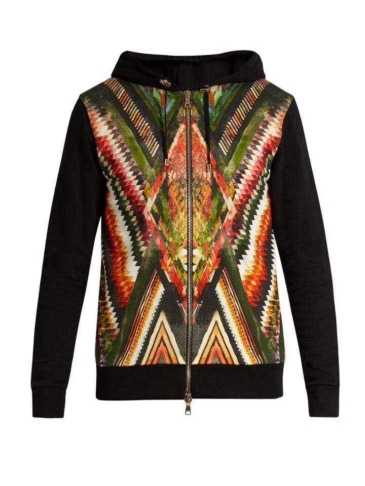 Balmain Inca-print Zip-through Hooded Sweatshirt
