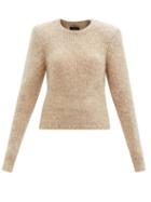Matchesfashion.com Isabel Marant - Erin Padded-shoulder Mohair-blend Sweater - Womens - Beige