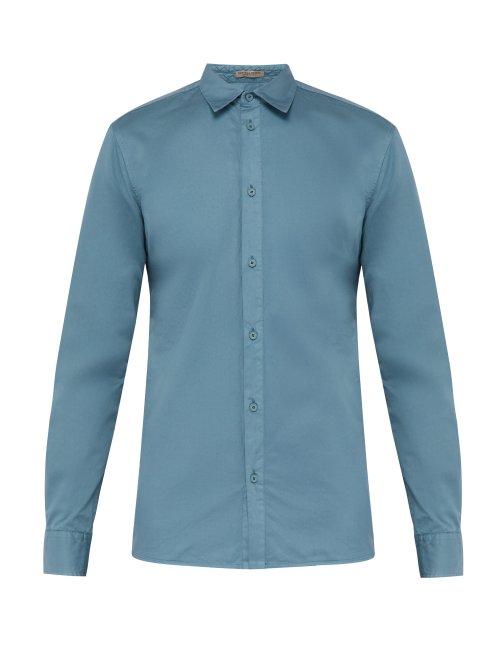 Matchesfashion.com Bottega Veneta - Cotton Poplin Shirt - Mens - Light Blue
