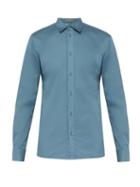 Matchesfashion.com Bottega Veneta - Cotton Poplin Shirt - Mens - Light Blue