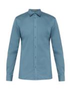 Matchesfashion.com Bottega Veneta - Cotton Poplin Shirt - Mens - Light Blue
