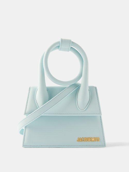 Jacquemus - Chiquito Noeud Leather Handbag - Womens - Pale Blue