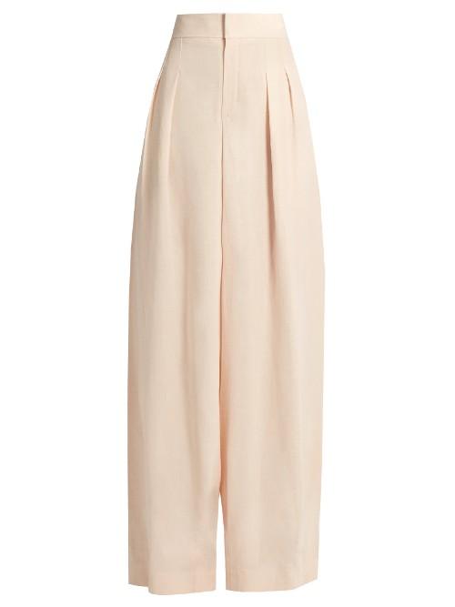 Chloé Pleat-front Wide-leg Crepe Trousers