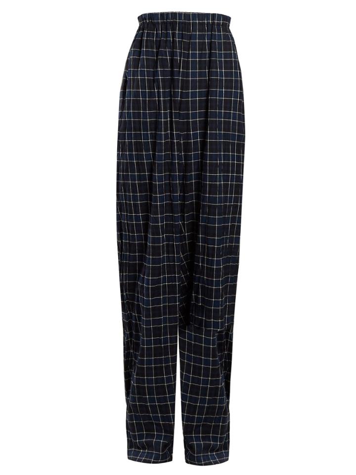 Balenciaga Brushed-cotton Checked Trousers