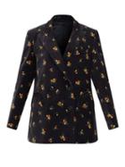 Matchesfashion.com Blaz Milano - Tulip Double-breasted Cotton-velvet Suit Jacket - Womens - Black Multi