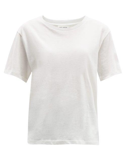 Matchesfashion.com Saint Laurent - Cotton Jersey T Shirt - Womens - White