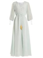 Athena Procopiou Spring Rainbow Waist-tie Silk Dress