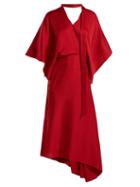 Matchesfashion.com Roland Mouret - Meyers Hammered Silk Dress - Womens - Red