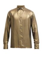 Matchesfashion.com 73 London - Point-collar Lam Shirt - Mens - Gold