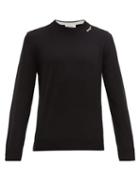 Matchesfashion.com Alexander Mcqueen - Logo-appliqu Cotton Sweater - Mens - Black Cream