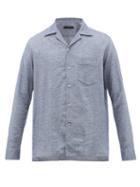 Matchesfashion.com The Gigi - Gemma Cotton Blend Herringbone Shirt - Mens - Blue
