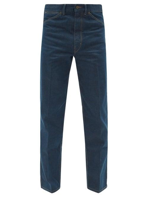 Matchesfashion.com Lemaire - Pleated Tapered-leg Jeans - Mens - Blue