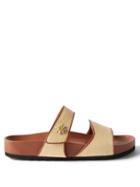 Fabrizio Viti - Berkley Daisy-appliqu Leather And Raffia Slides - Womens - Beige