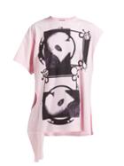 Matchesfashion.com Raf Simons - Double Neck Cotton Jersey T Shirt - Womens - Pink Multi