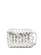 Bottega Veneta - Loop Small Intrecciato-leather Cross-body Bag - Womens - Silver