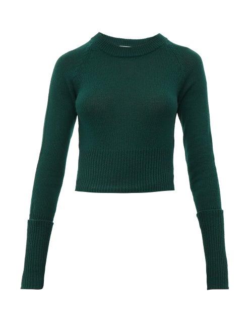 Matchesfashion.com Prada - Exaggerated Sleeve Cashmere Sweater - Womens - Dark Green