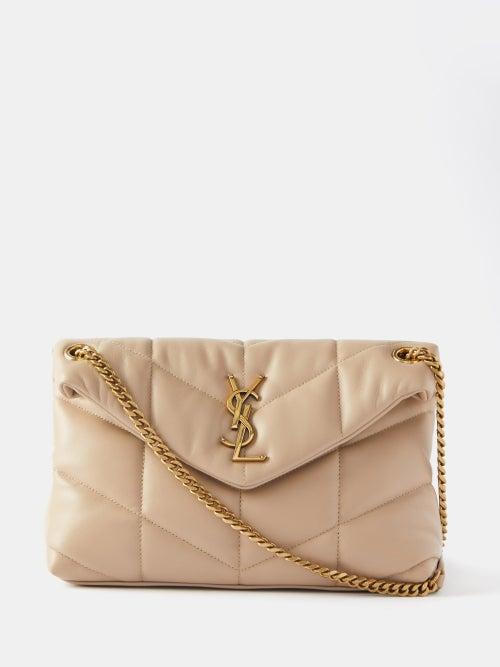 Saint Laurent - Loulou Puffer Small Leather Shoulder Bag - Womens - Beige