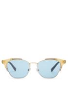 Matchesfashion.com Valentino - Cat Eye Metal And Acetate Sunglasses - Womens - Blue Multi