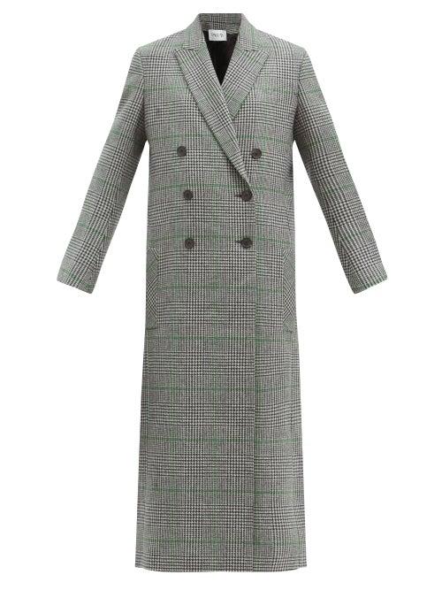 Matchesfashion.com Pallas Paris - Harrison Prince-of-wales-check Wool Coat - Womens - Black Green
