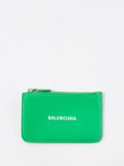 Balenciaga - Cash Logo-print Zipped Leather Cardholder - Womens - Green White
