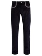 Matchesfashion.com Missoni - Straight Leg Cotton Corduroy Trousers - Mens - Navy