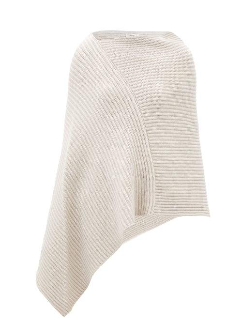 The Row - Atna Ribbed-knit Cashmere Cape - Womens - Cream