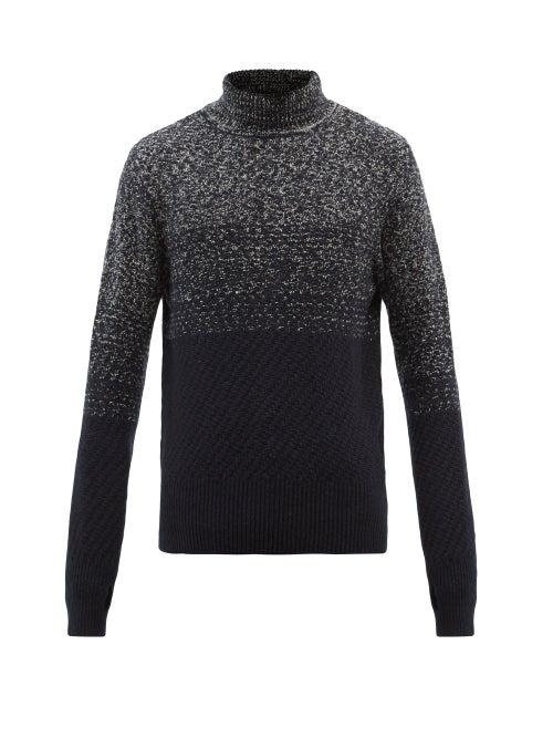 Oliver Spencer - Talbot Ribbed Roll-neck Mlange-wool Sweater - Mens - Navy Multi