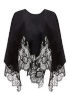 Matchesfashion.com Valentino Garavani - Floral Lace-trimmed Cashmere-blend Cape - Womens - Black