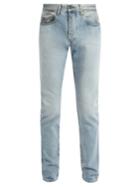 Saint Laurent Grease-effect Straight-leg Jeans