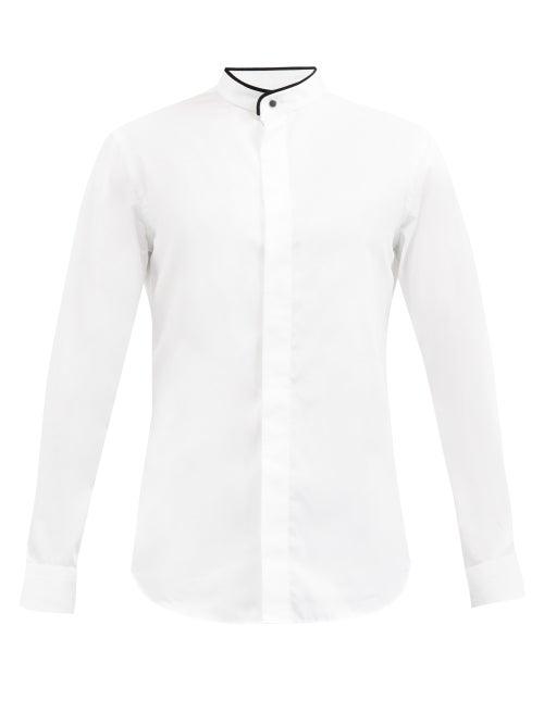 Giorgio Armani - Stand-collar Cotton-poplin Shirt - Mens - White