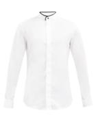 Giorgio Armani - Stand-collar Cotton-poplin Shirt - Mens - White